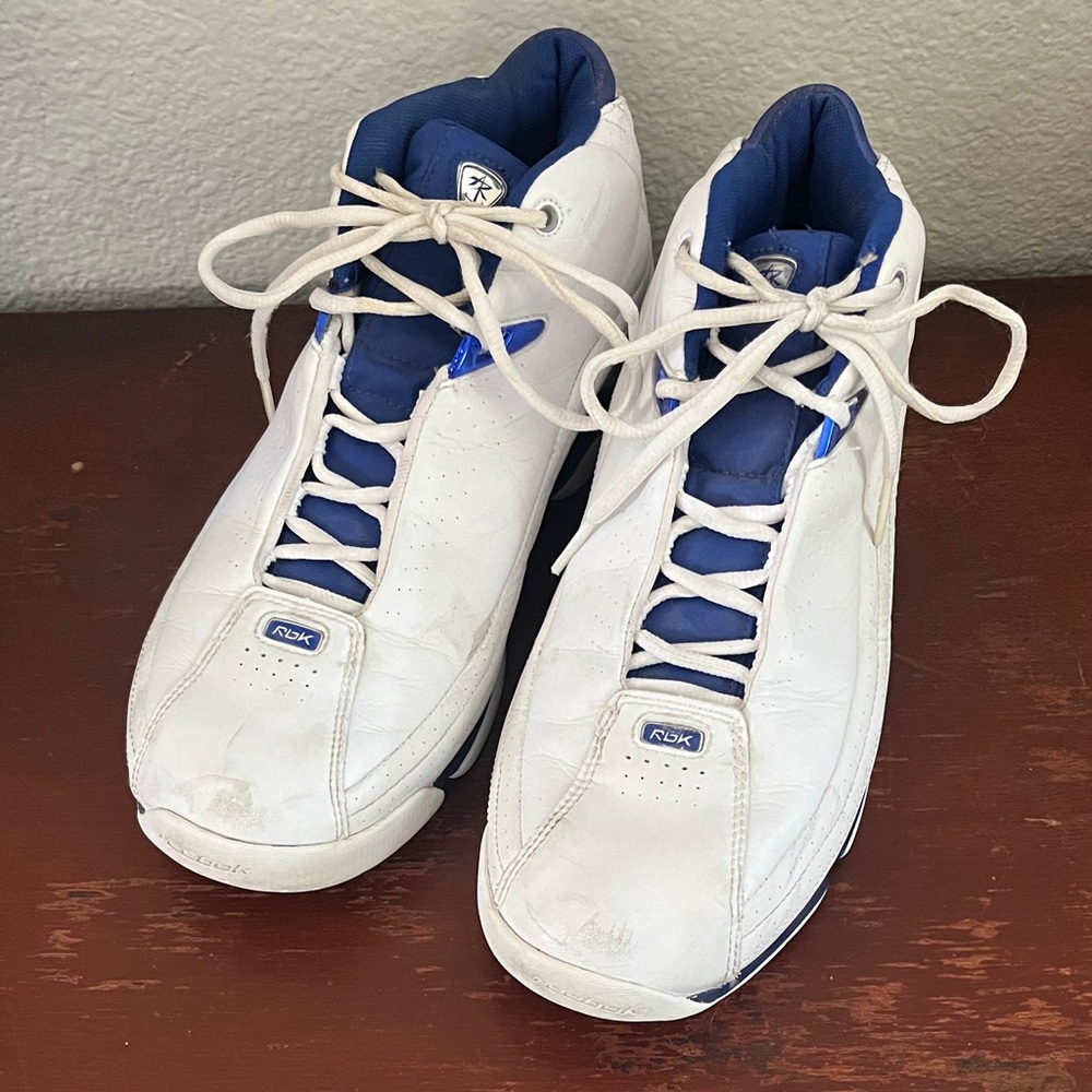 Reebok X Beam Basketball Men's White and Navy Athletic Shoes‎